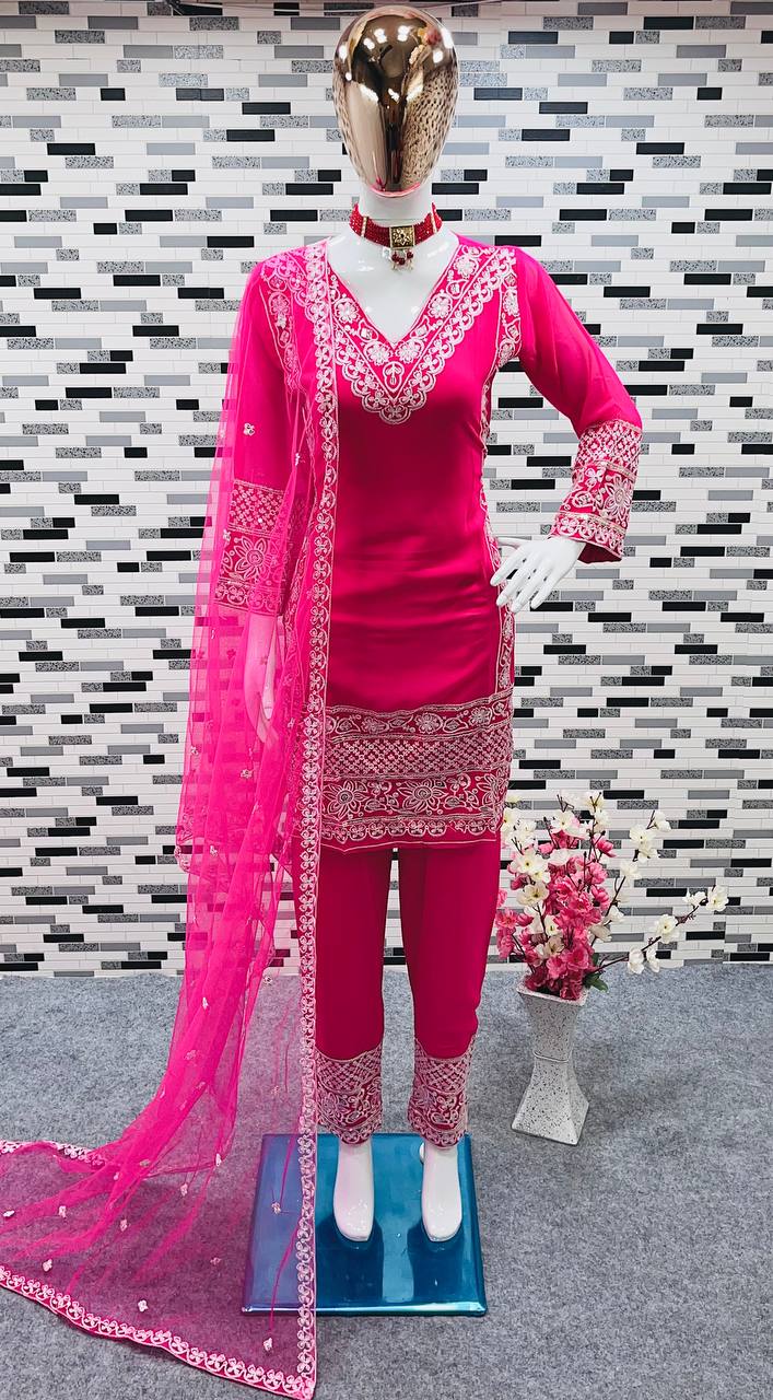 Hot pink Mommy & Me Sharara Set