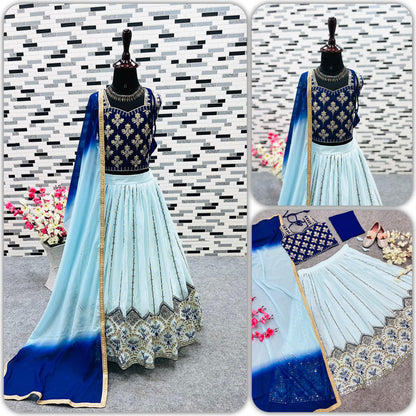 Royal Lengha choli in Blue or Green