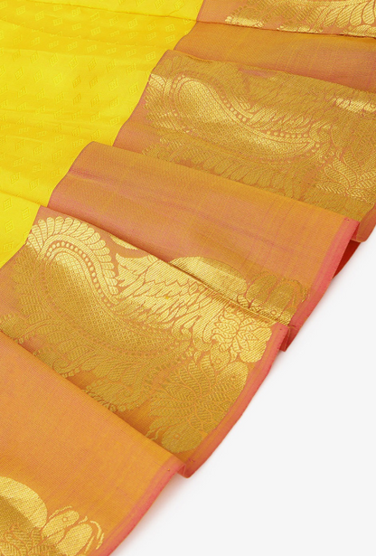 Pink & Yellow Pavadai Set